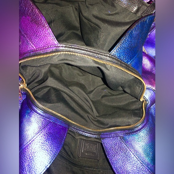 Coach Madison Metallic Multi Color Leather Satchel Shoulder Bag 13. X 6. X 11 - Picture 5 of 15